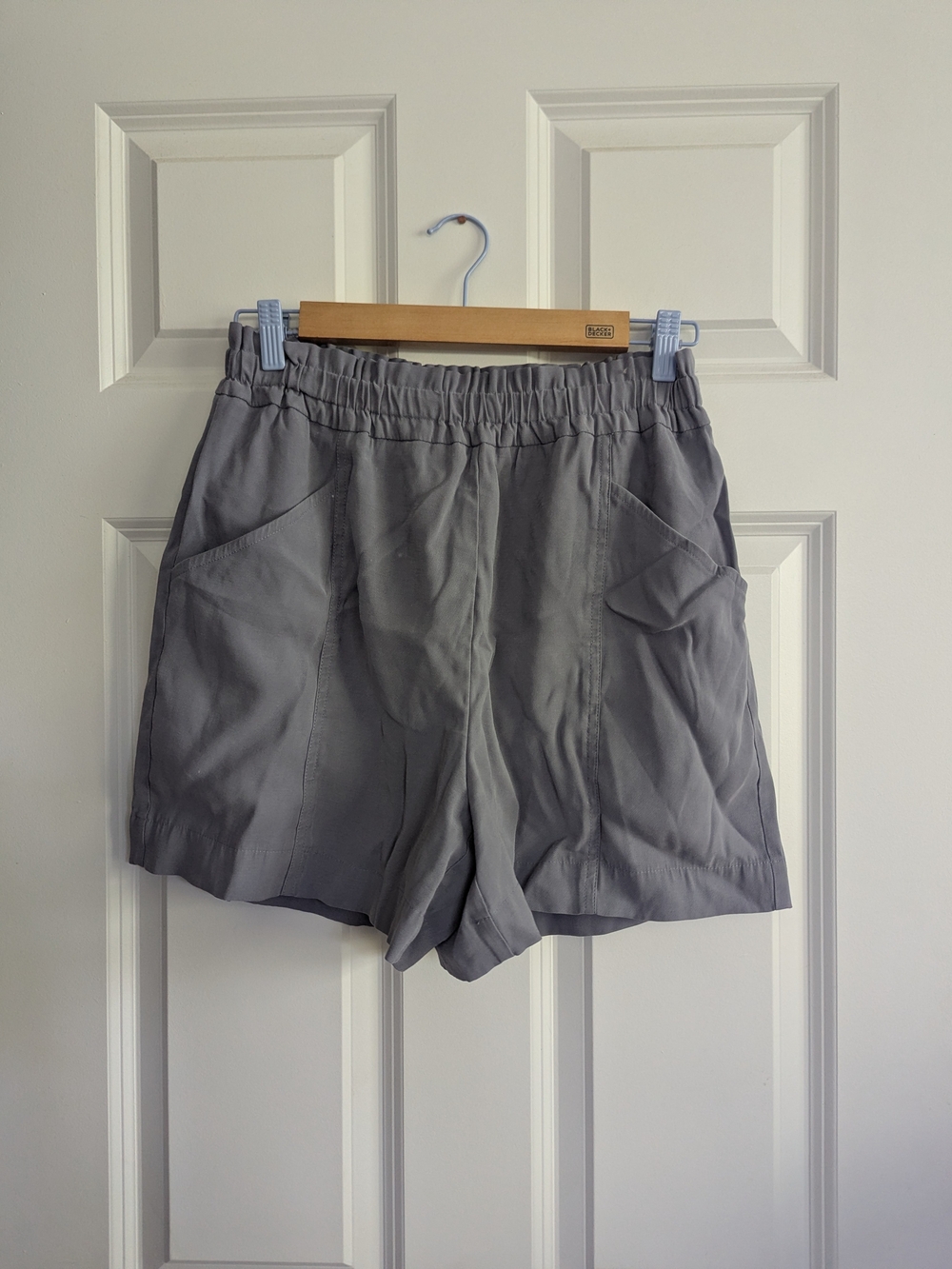Simply Vera Vera Wang Light Gray Elastic-Waist Shorts